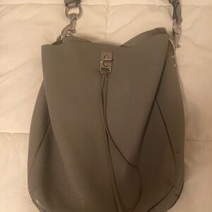 Elegant Gray Leather Women's Bag